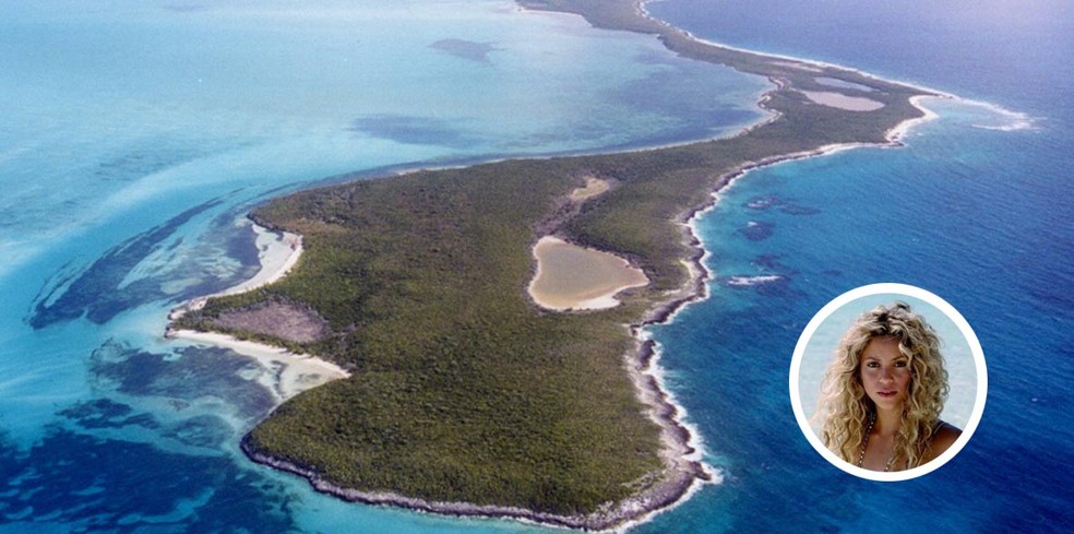 Imagem aérea da ilha de Shakira nas Bahamas — Foto: Reprodução/Google Maps