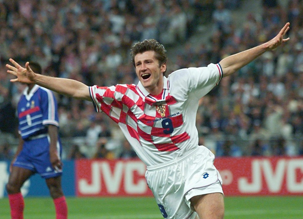 Suker pela Croácia na Copa do Mundo de 1998 — Foto: AFP