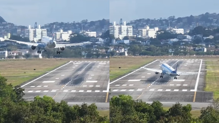 Avião arremete durante pouso no Aeroporto de Vitória e vídeo da manobra viraliza na internet