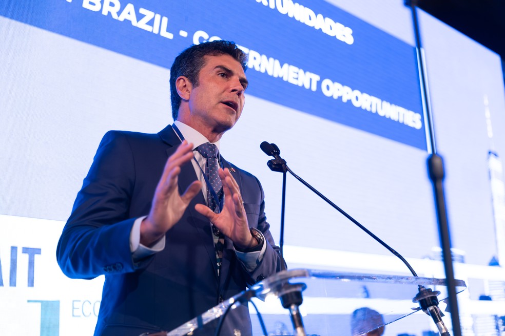 Helder Barbalho: governador do Para fala no último bloco do evento — Foto: Vanessa Carvalho/Valor