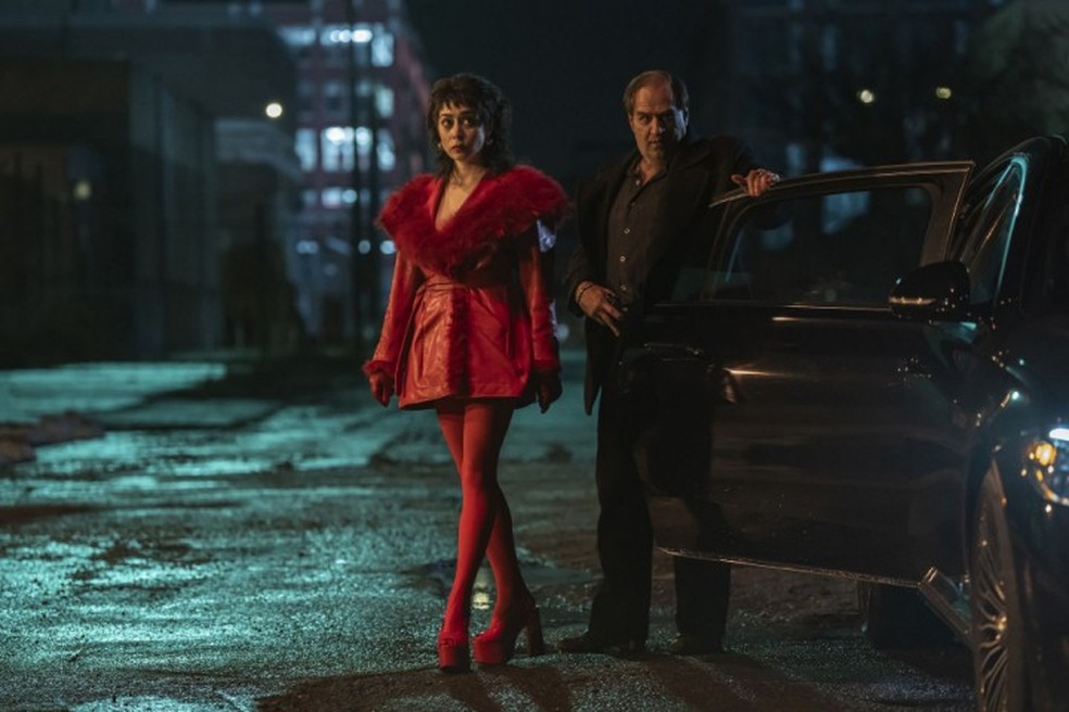Colin Farrell e Cristin Milioti em'Pinguim' — Foto: HBO