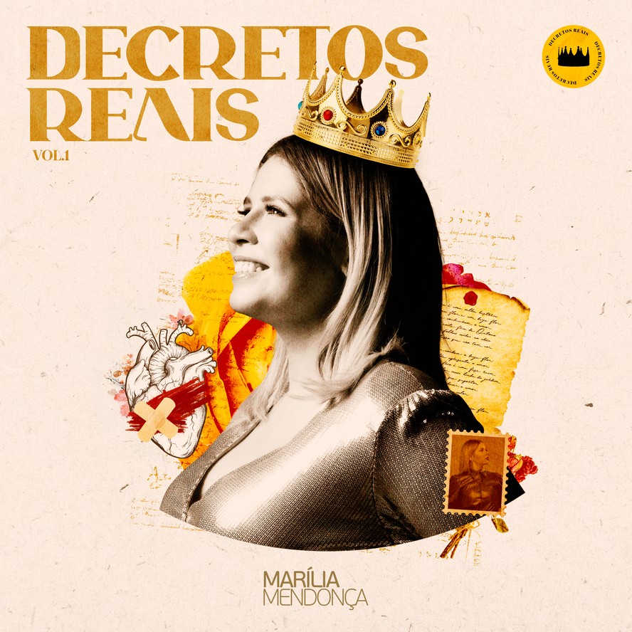 Capa do EP Decretos Reais volume 1, lançamento póstumo da cantora Marília Mendonça