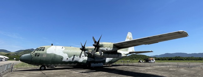 Hércules C-130, dos últimos da frota, entrou para acervo do museu — Foto: Fábio Rossi