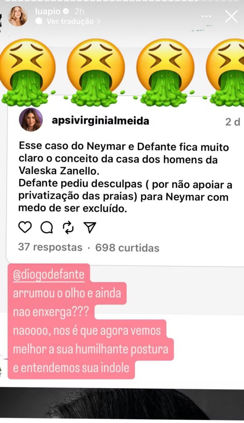 Luana Piovani em publicação de seu perfil — Foto: Reprodução
