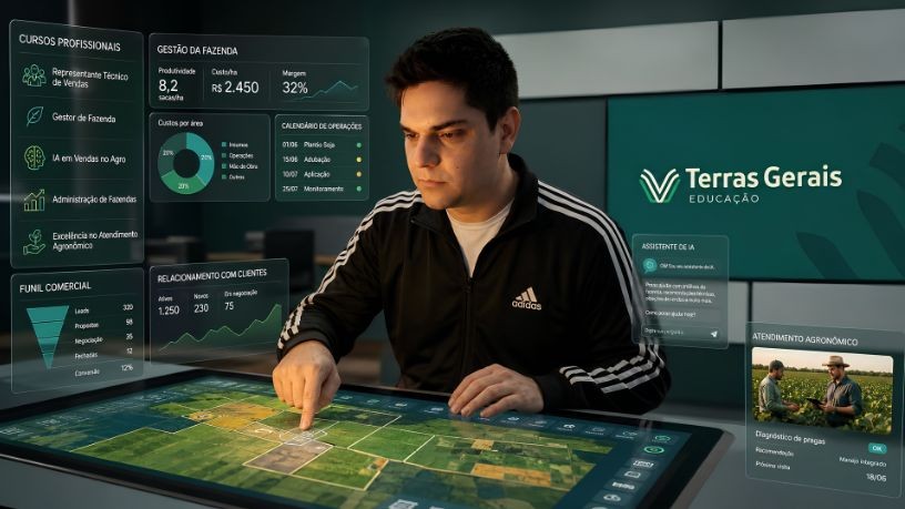 Lucas Colombo e Terras Gerais Educação desenvolvem cursos voltados a gestores, representantes comerciais, agrônomos e consultores do setor - QTU Questões do Universo