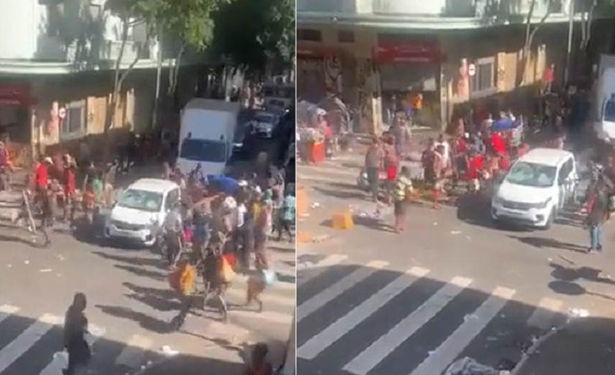 Carro de motorista de aplicativo foi depredado na cracolândia, em São Paulo