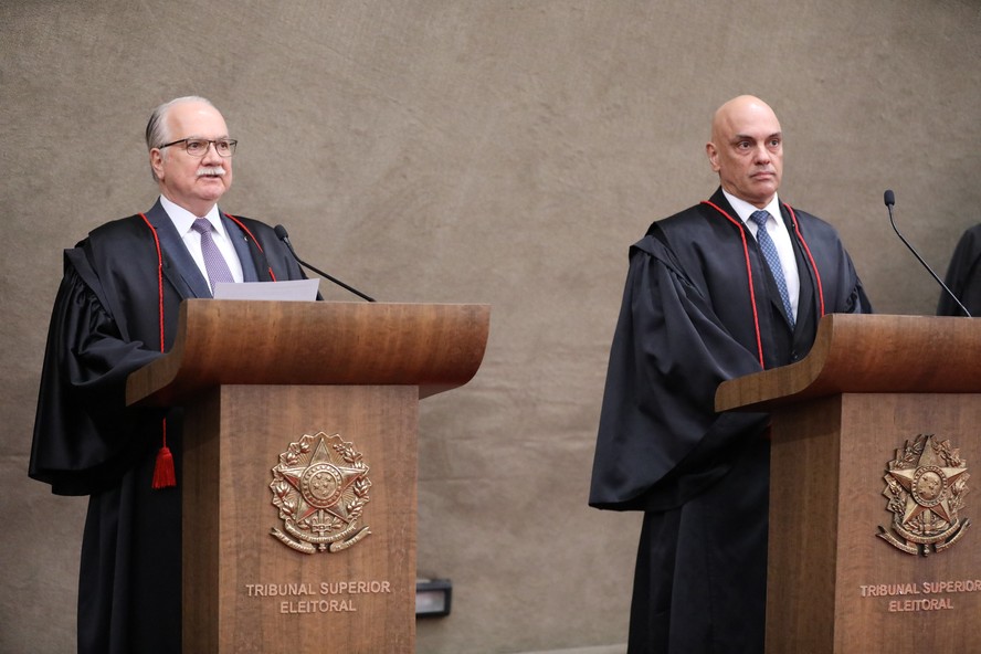 O ministro Edson Fachin, que antecedeu Moraes na presdência do TSE