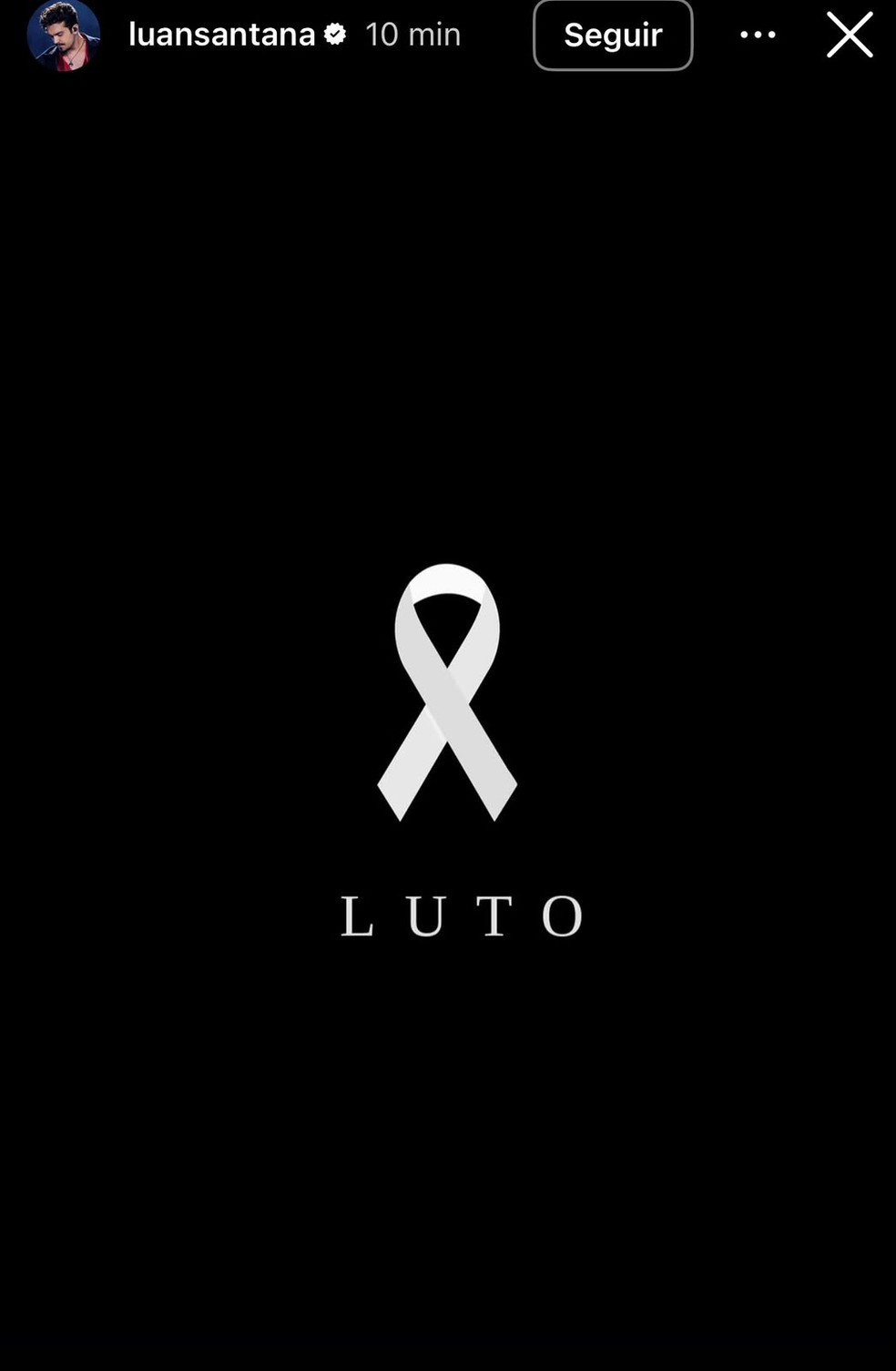 Story de Luan Santana após morte de Rick — Foto: Reprodução