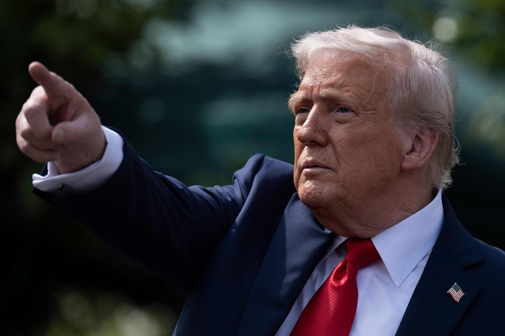 O presidente dos EUA, Donald Trump, na Casa Branca — Foto: Brendan Smialowski / AFP