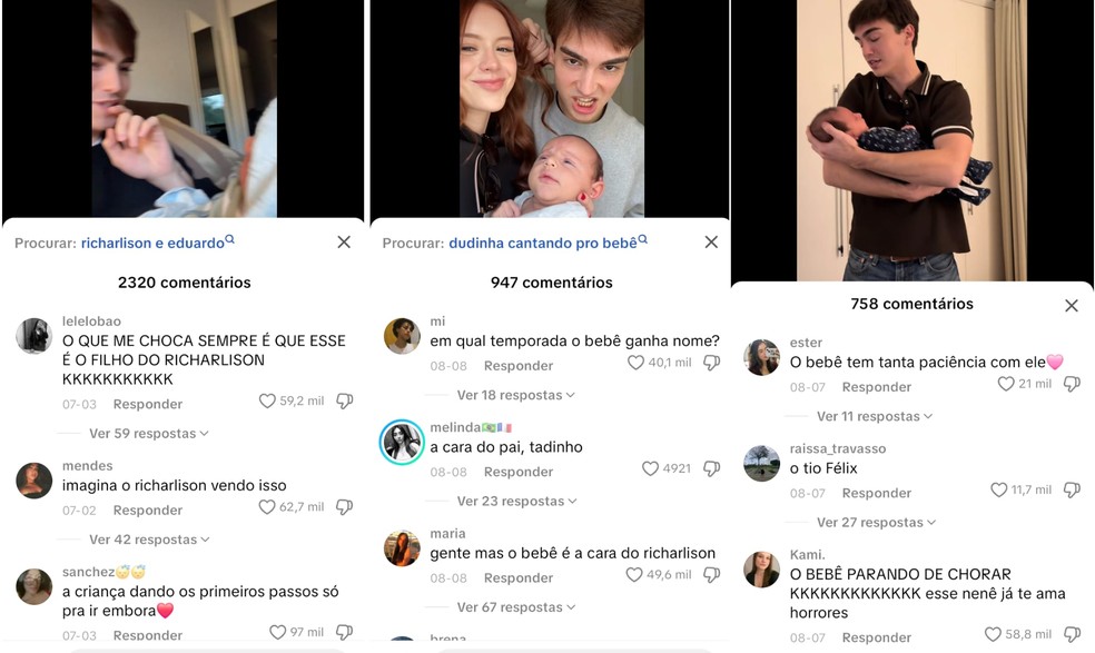 Filho de Richarlison faz sucesso nas redes com o tio, Eduardo — Foto: Reprodução/Redes sociais