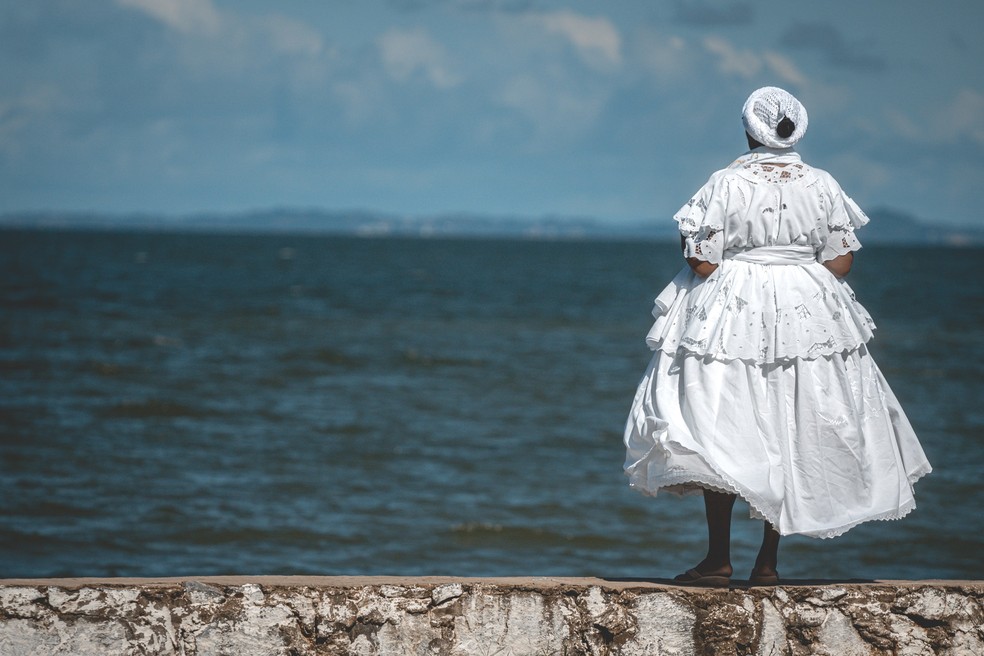 Detalhe da festa do Bembé do Mercado, em Santo Amaro — Foto: Roque Boa Morte