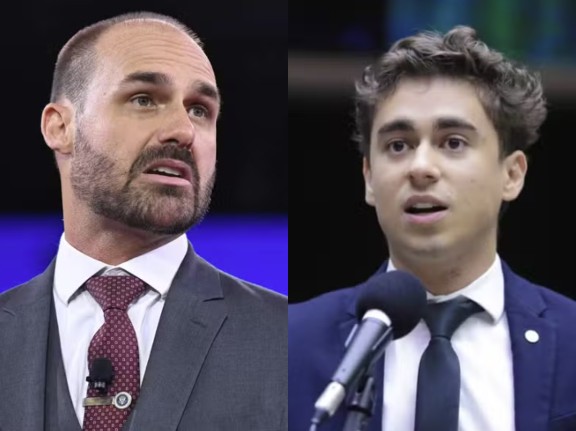 Eduardo Bolsonaro bate-boca com Nikolas Ferreira pelas redes: 'Risinho de deboche para mim?'