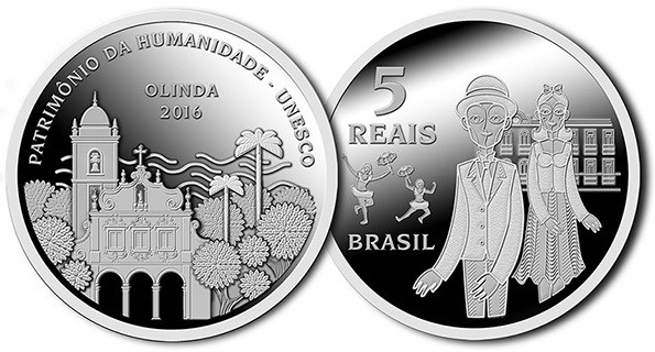 Em 2016, o BC homenageou a cidade de Olinda, em Pernambuco, com moeda comemorativa de R$ 5, feita em  prata — Foto: Reprodução/Banco Central
