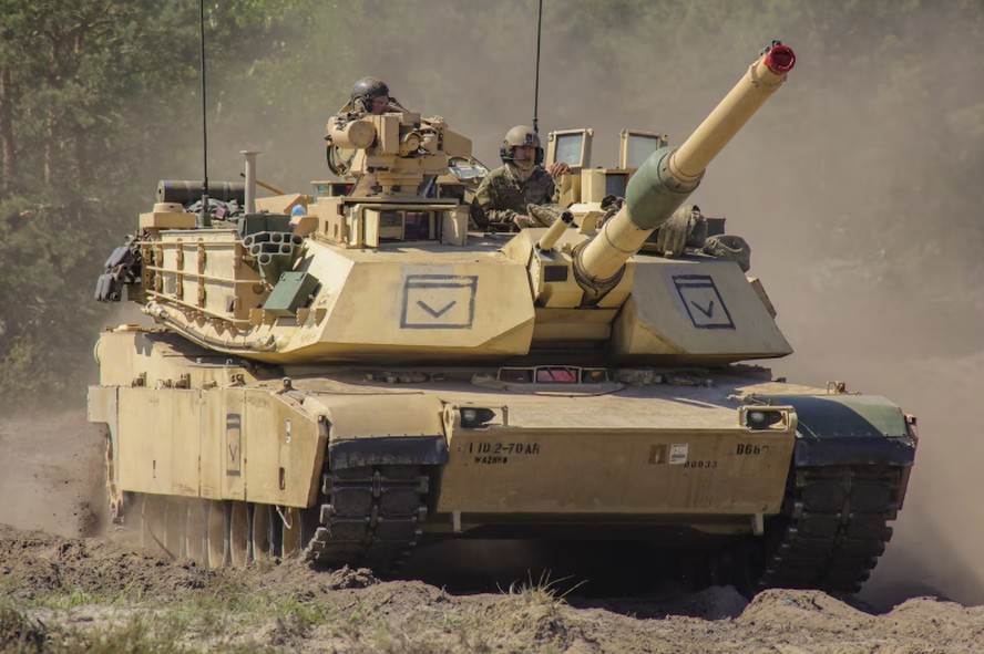 Tanque M1 Abrams, enviado pelos Estados Unidos para a Guerra da Ucrânia