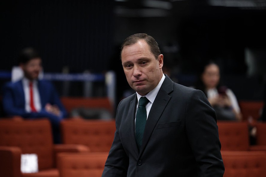 O tenente-coronel Mauro Cid em interrogatório no STF