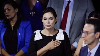 Michelle também compareceu à cerimônia de posse dos senadores eleitos em 2022. 01/02/2023 Foto: Sergio Lima / AFP) 