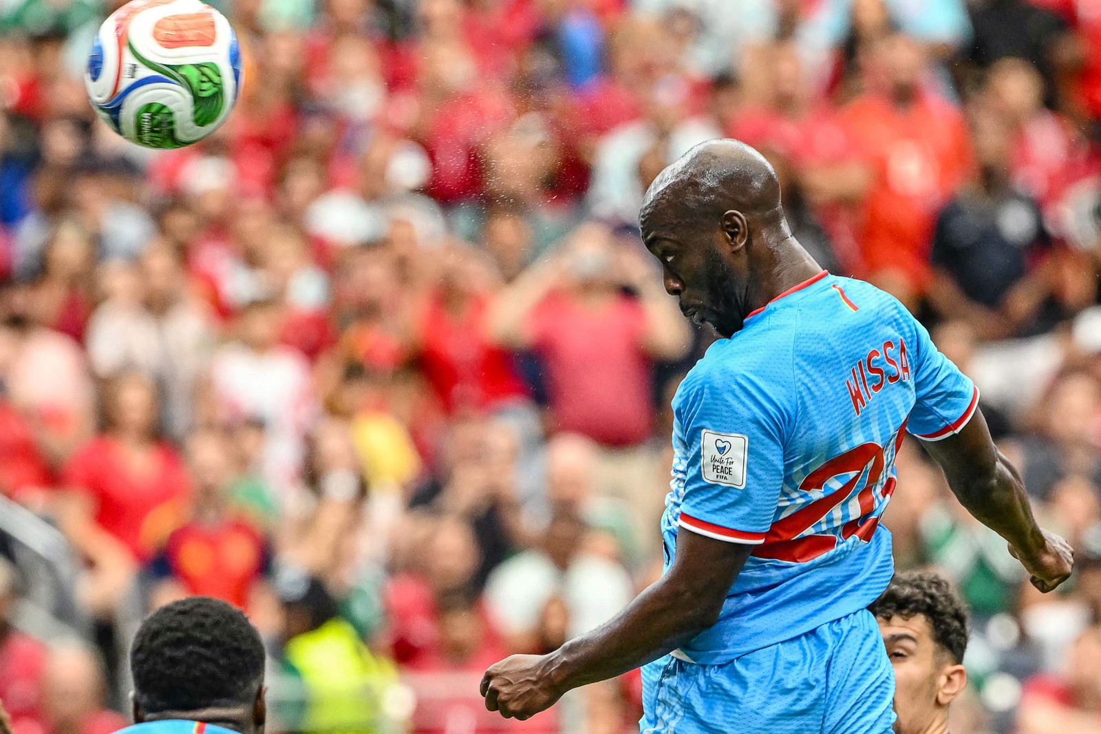 Yoane Wissa, camisa 20 da RD Congo — Foto: RONALDO SCHEMIDT / AFP