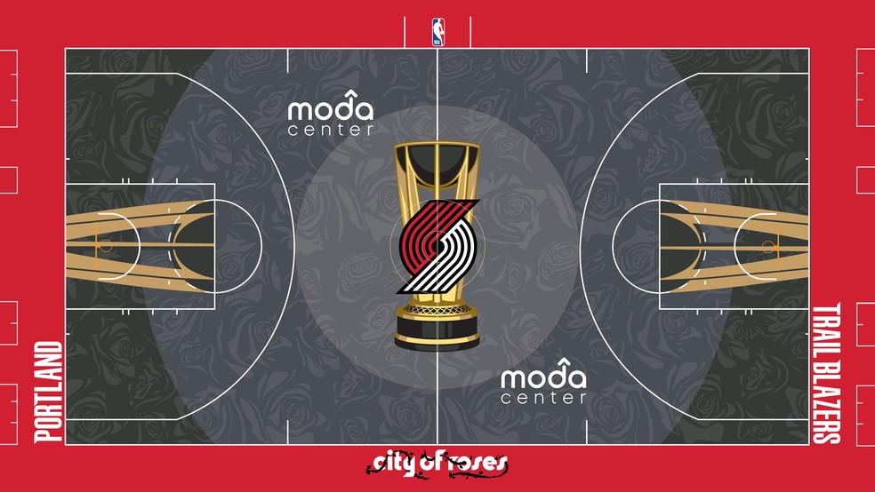 A quadra dos Blazers — Foto: Divulgação/NBA