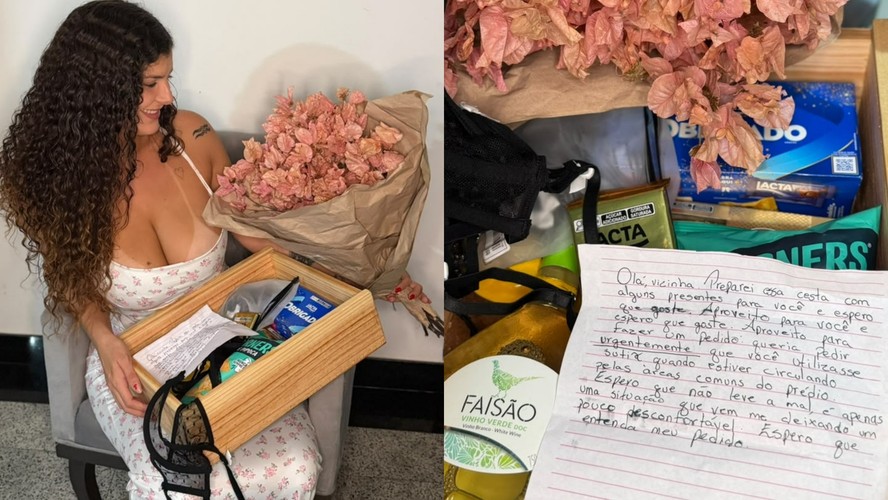 Al� Ga�cha recebe cesta com suti� e pedido inusitado de vizinha