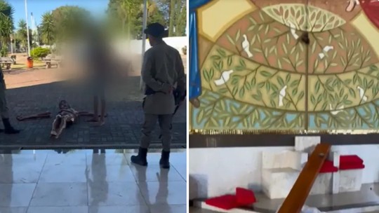 'Ato de vandalismo e profanação': igreja de Goiás cancela missas após homem quebrar crucifixo e estátua de Jesus