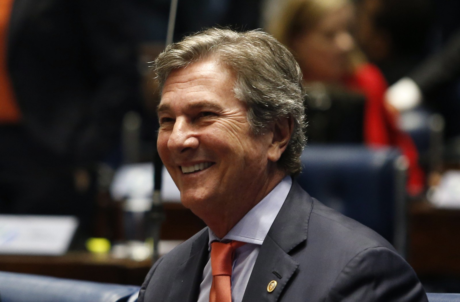 O senador Fernando Collor (PTB-AL) no Plenário do Senado, em 2017  — Foto: Aílton de Freitas / Agência O Globo