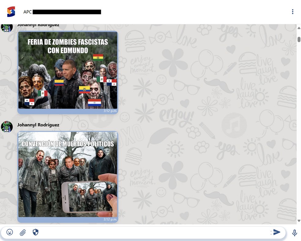Capturas de tela do Siscom, espécie de Telegram do chavismo pelo qual se organizam campanhas para difundir propaganda e desinformação a favor do regime venezuelano — Foto: La Nación