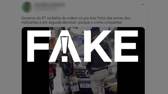 É #FAKE que vídeo mostre PMs simulando apreensão de armas na Bahia