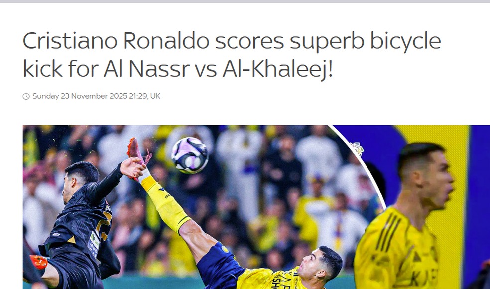 Sky Sports highlights Cristiano Ronaldo's bike - Image: Reproduction