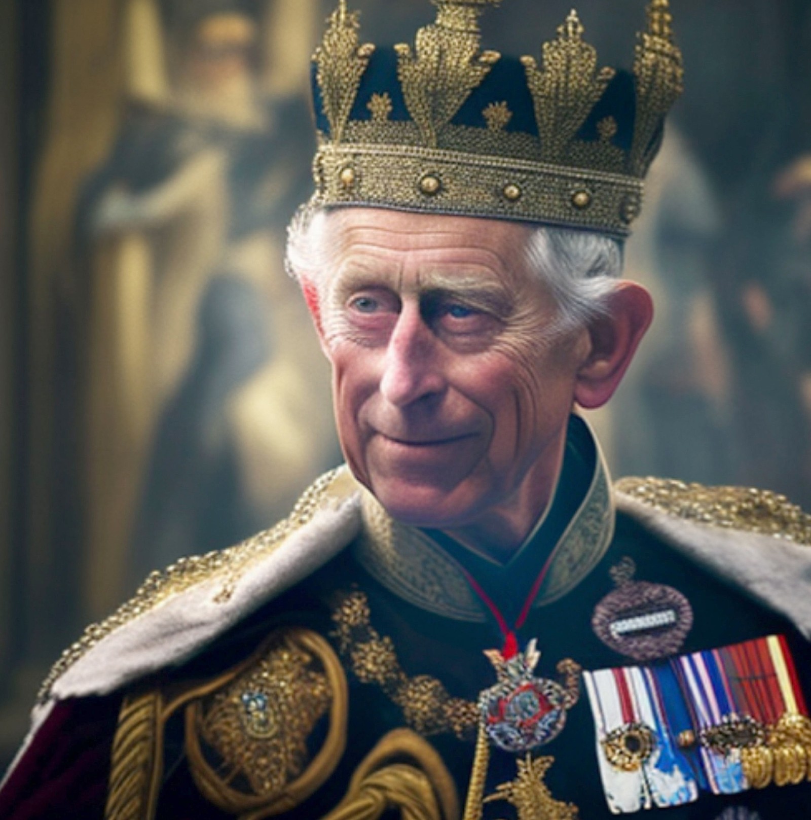 O Rei Charles III coroado  — Foto: Midjourney