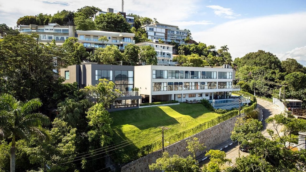 Mansão onde moram Neymar e Bruna Biancardi, em Santos (SP) — Foto: Reprodução/Instagram
