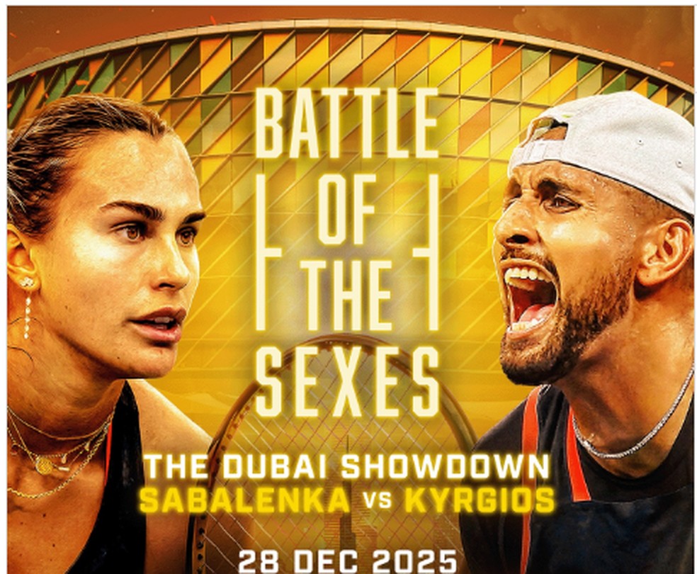 Anúncio do confronto entre Sabalenka e Kyrgios — Foto: Reprodução/Instagram