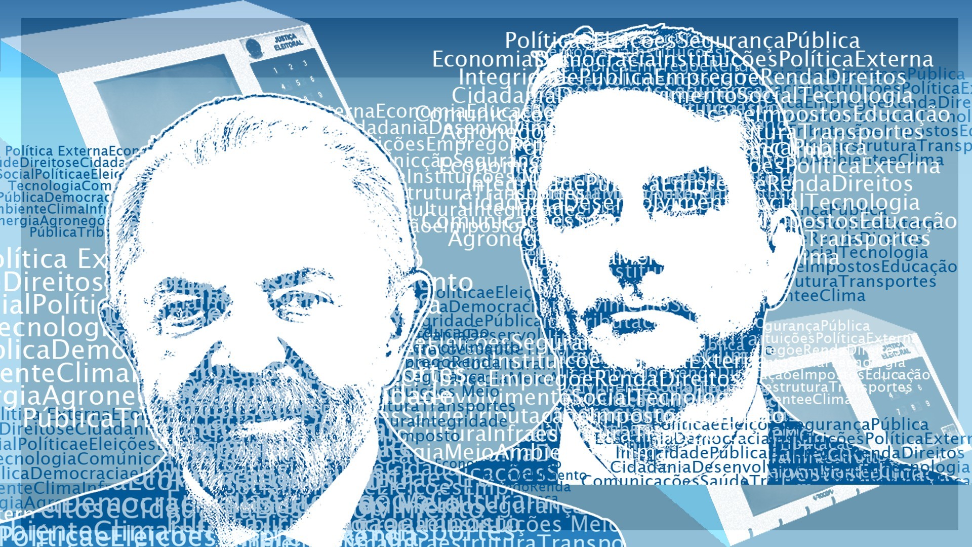 Na cabeça dos candidatos: da segurança à ameaça dos EUA, análise com IA em 850 mil palavras revela focos de Flávio e Lula