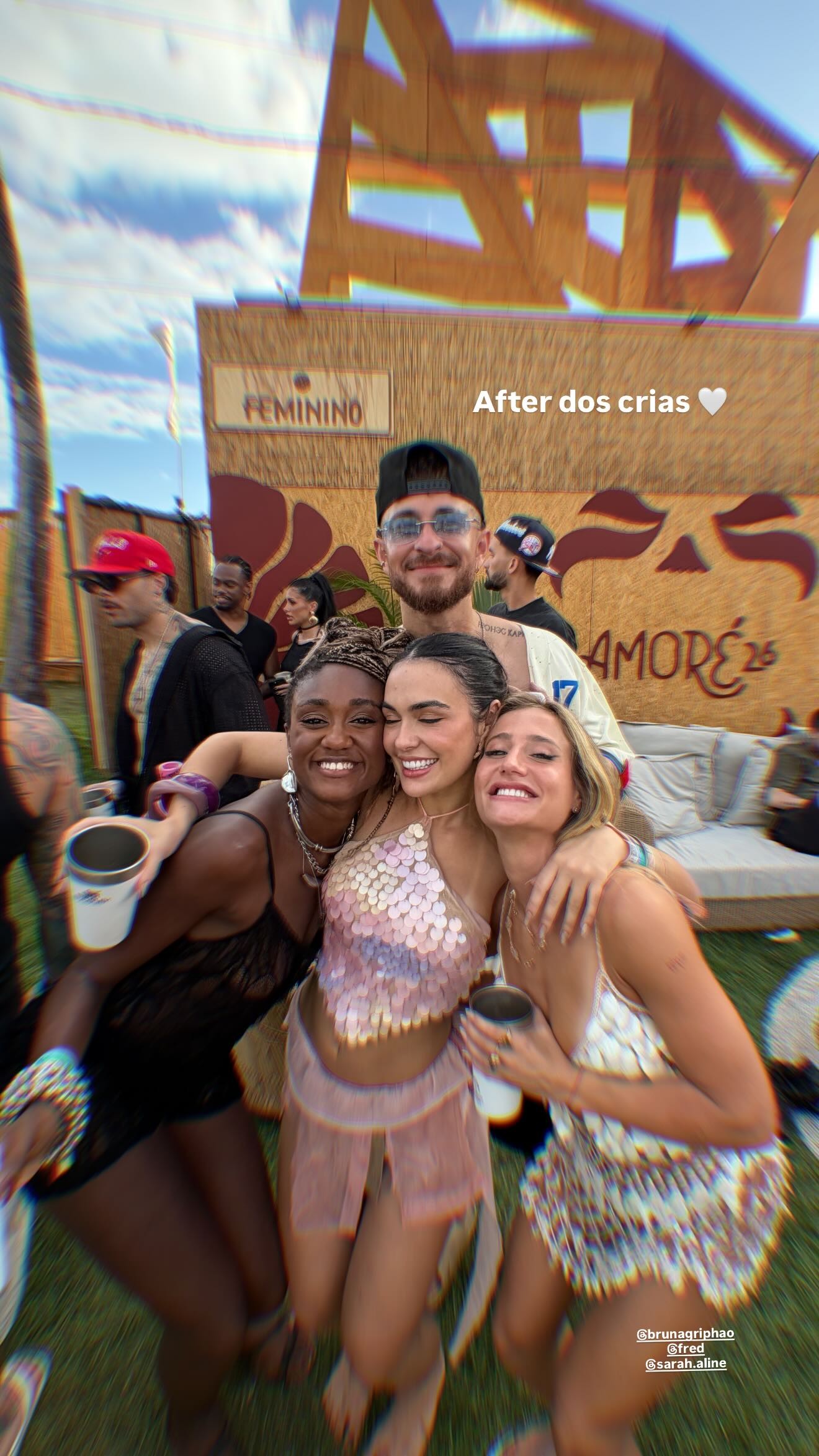 Former BBBs Sarah Aline, Larissa Santos and Fred Bruno will travel to Maracaípe, Pernambuco — Photo: Reproduction/Instagram