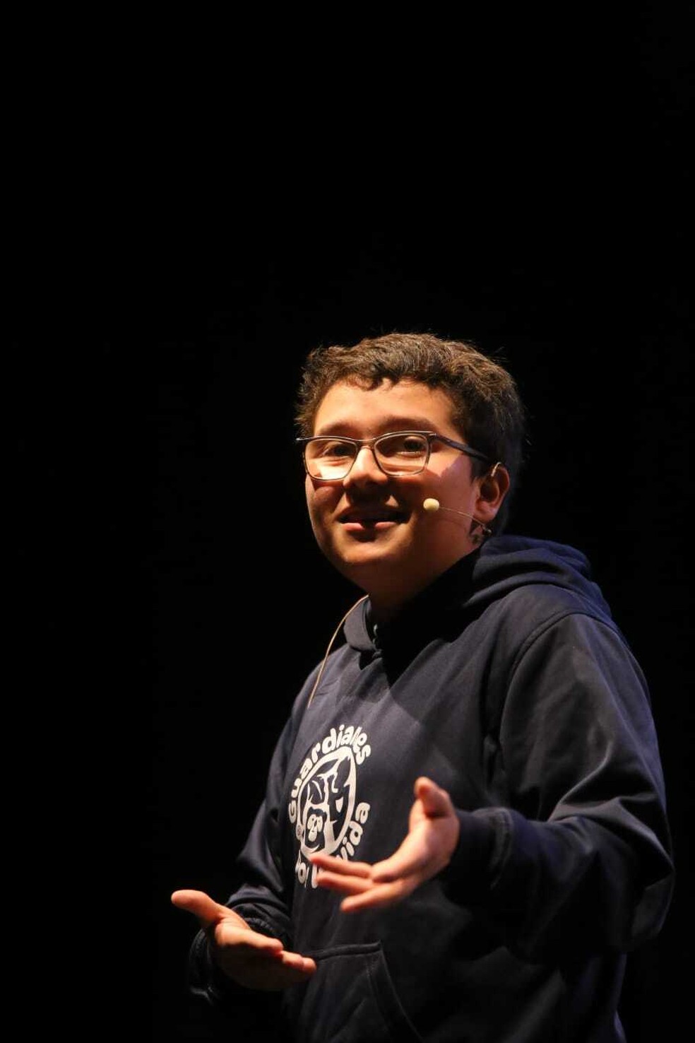 O colombiano Francisco Veras, de 15 anos, foi a primeira criança a participar da COP — Foto: Divulgação/Instiuto Alana