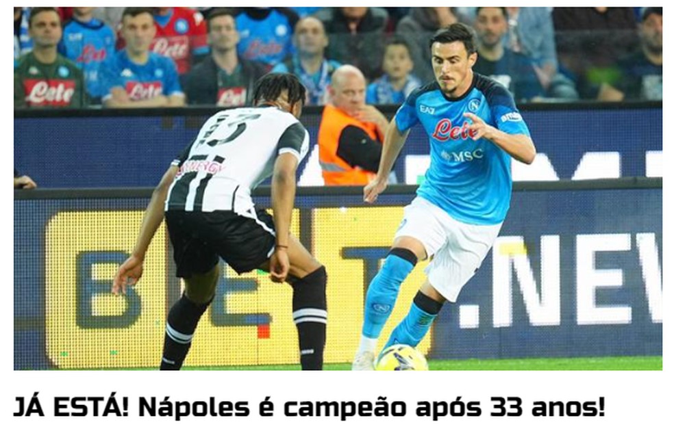 Jornais estrangeiros repercutem título italiano do Napoli