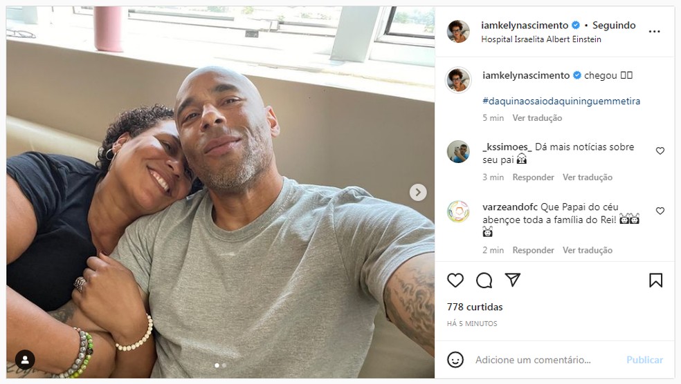 Edinho e Kely, filhos de Pelé — Foto: Reprodução/Instagram