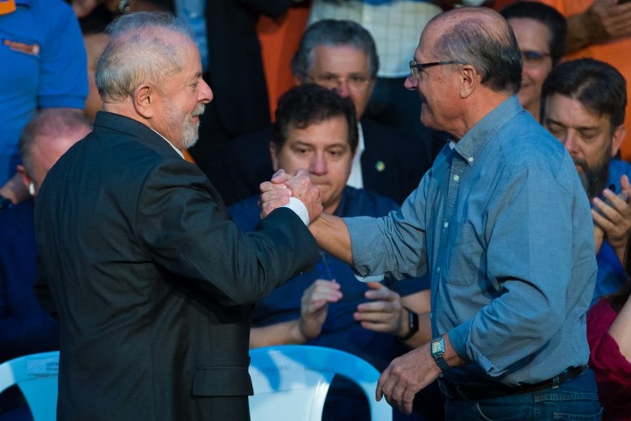 Lula e Alckmin em ato do Solidariedade Agência O Globo