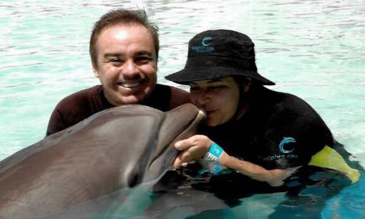 Gugu e Rose Miriam no Resort e SPA Dolphin Bay, na Califórnia, EUA Foto: Arquivo Pessoal / Rose Miriam