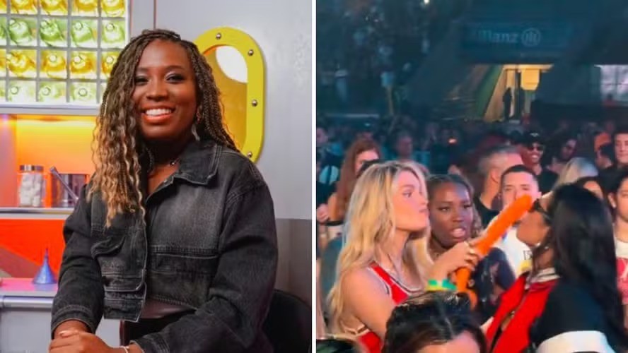Leidy Elin precisou se pronunciar após surgir em um vídeo ao lado de Yasmin Brunet e Pocah no aniversário da modelo. Internautas apontaram que a trancista teria sido ignorada pelas duas. "Tiram tudo de contexto", disse Leidy — Foto: Reprodução