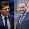 O senador Sergio Moro (União Brasil-PR), à esquerda, e o desembargador Luciano Carrasco Flavinho - Brenno Carvalho/O Globo e TJPR/Divulgação