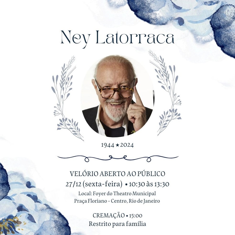 Anúncio de despedida de Ney Latorraca – Foto: Divulgação
