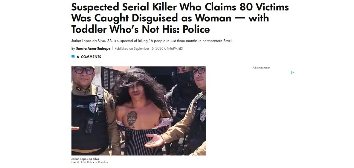 Mídia internacional repercute prisão de serial killer da Paraíba
