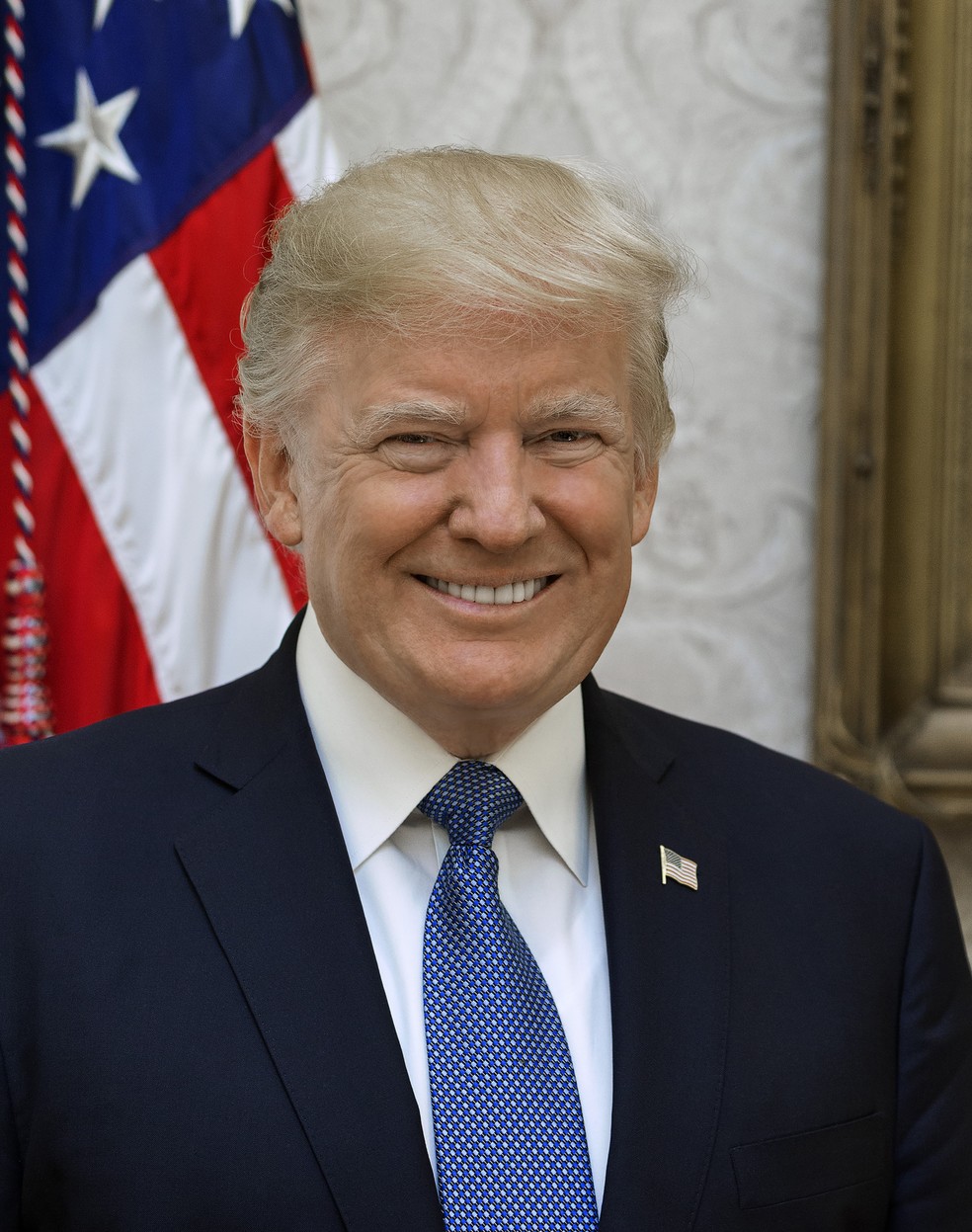 Retrato oficial de Donald Trump em seu primeiro mandato na Casa Branca (2017/2020) — Foto: Divulgação/Shealah Craighead/Biblioteca do Congresso