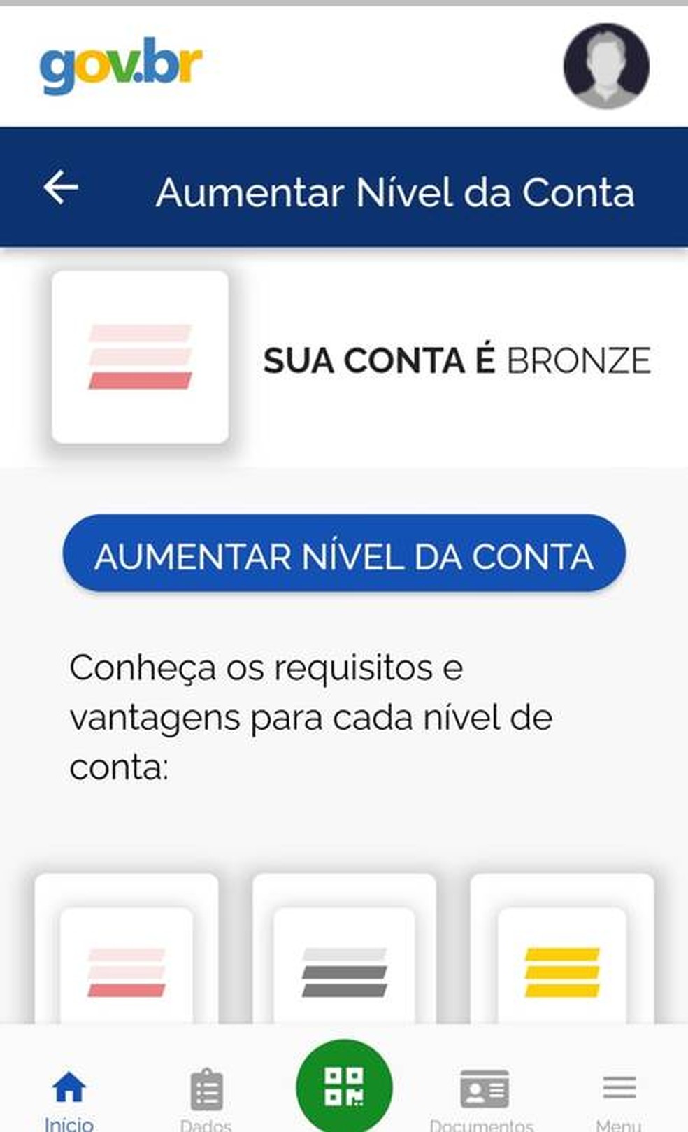 Aumentar nível da conta — Foto: Reprodução