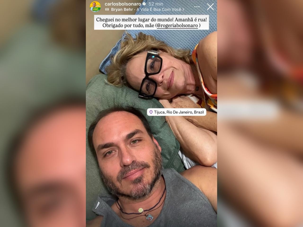 Candidato em SC, Carluxo posta foto no Rio e diz estar no 
