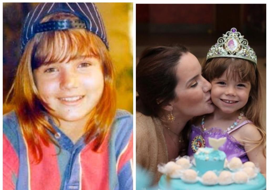 Ex-atriz mirim com diversos trabalhos nos anos 1990, Taty Goulart é mãe de Catarina, de 4 anos— Foto: Reprodução