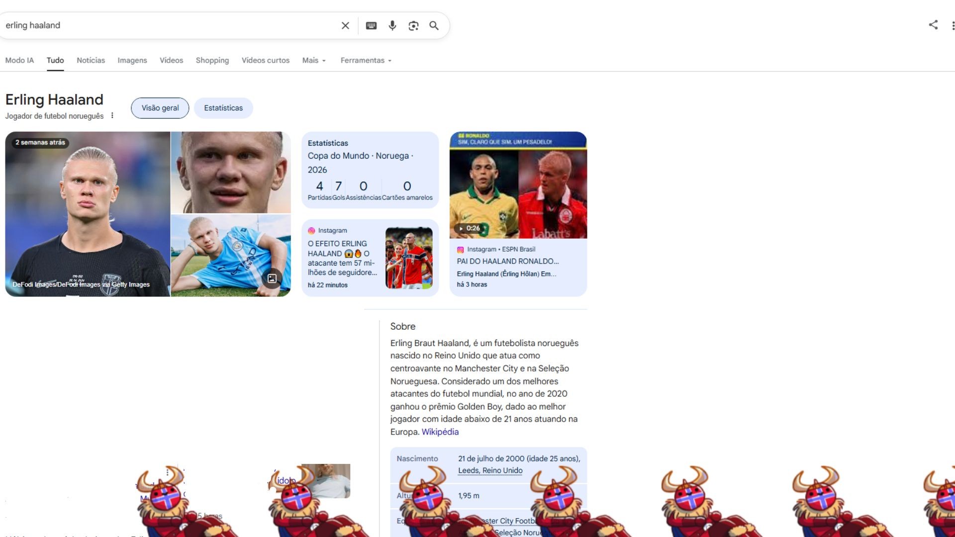 Google surpreende com animação em homenagem a Haaland após Copa do Mundo 2026