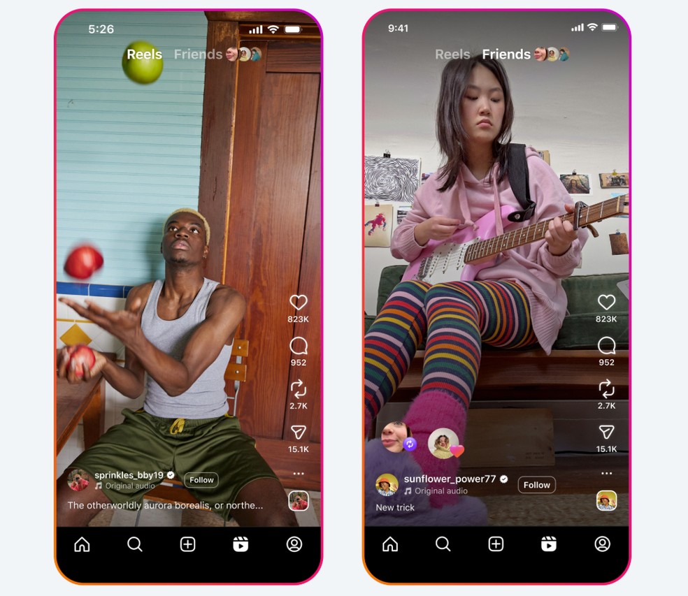 Instagram lança nova aba'Amigos' para ver reels curtidos por pessoas próximas — Foto: Reprodução/Instagram