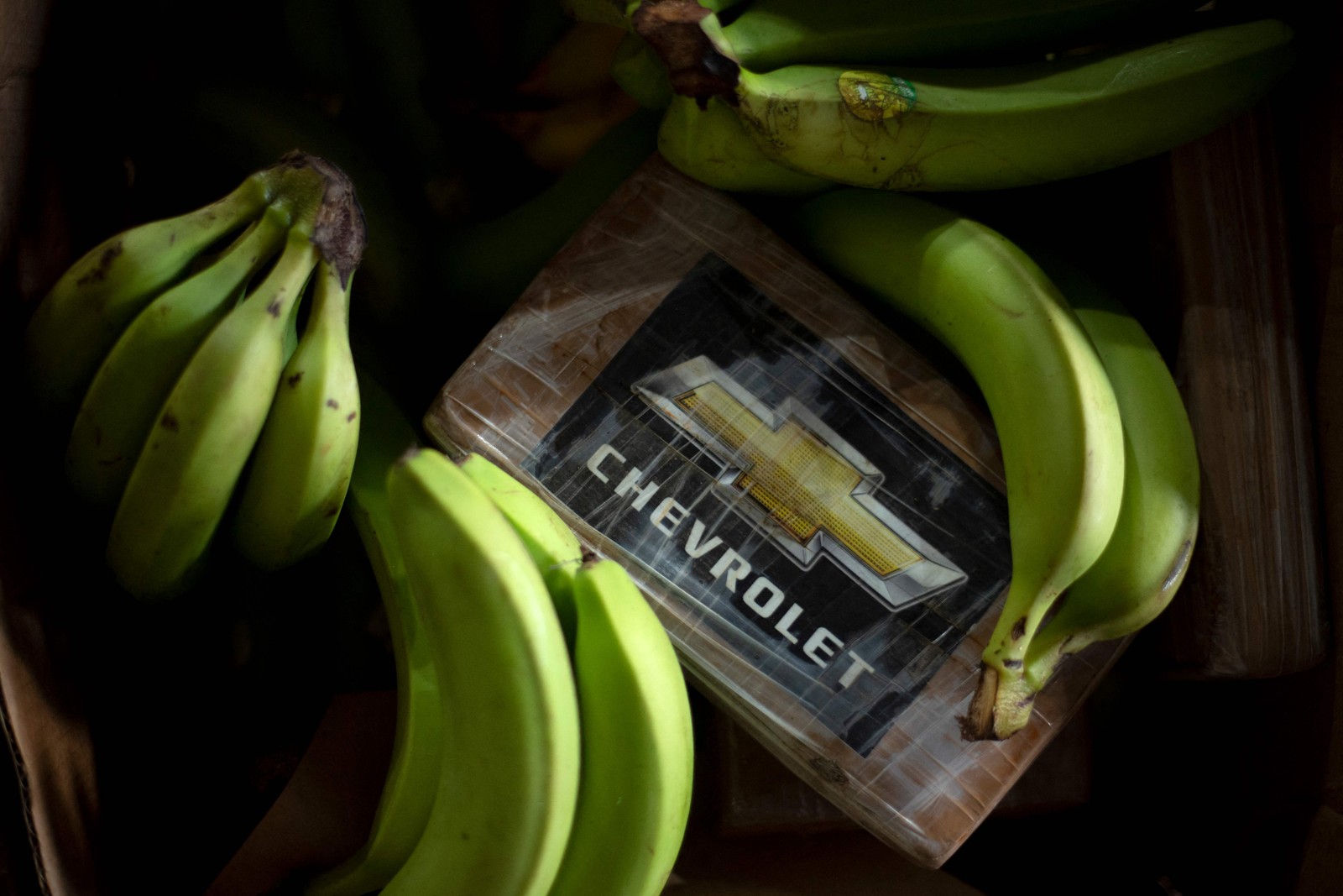 O narcótico estava guardado em caixas de bananas dentro de um contêiner refrigerado — Foto: Jorge Guerrero / AFP