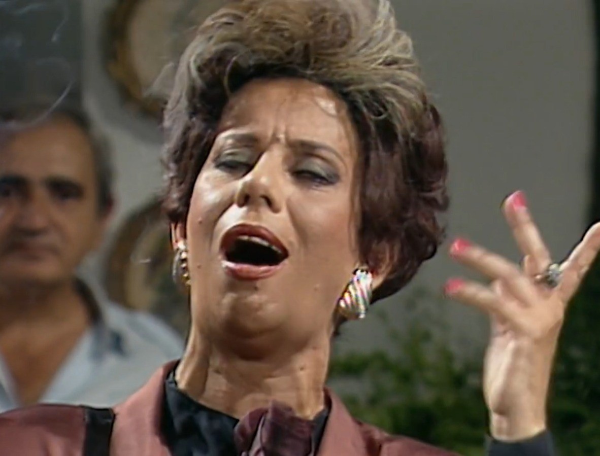 Lucimar (Maria Gladys) se deu bem. Ela ganhou uma fortuna no jogo do bicho apostando no número da sepultura de Odete (Beatriz Segall) — Foto: Reprodução/TV Globo